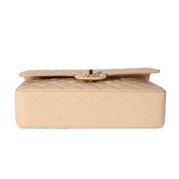 Chanel Medium Beige Caviar Medium Flap Bag - Picture 5 of 8